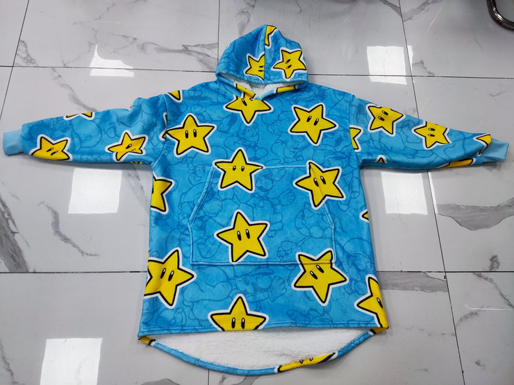 Star Power Sherpa-Lined Hoodie Blanket