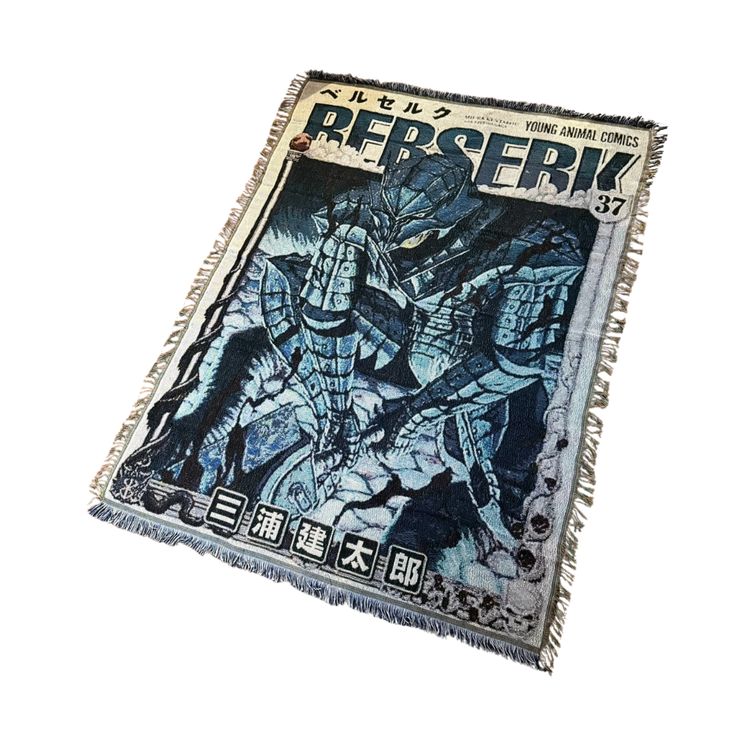 Toka Home Decor Black Swordsman Jump Woven Blanket