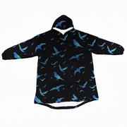 Gilgamesh Hoodie Blanket Blue Bird Sherpa-Lined Hoodie Blanket