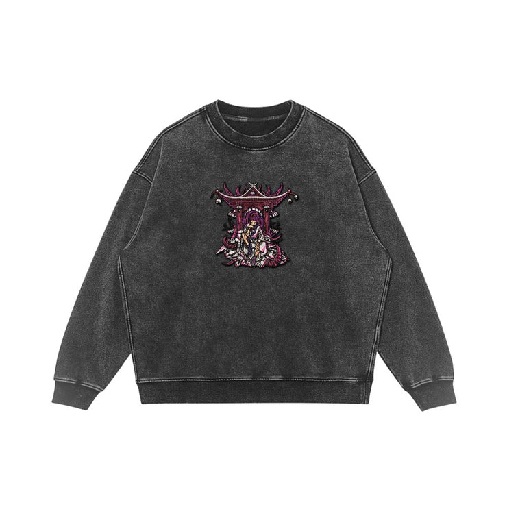 Toka Cursed Shrine Vintage Embroidered Sweatshirt/Hoodie