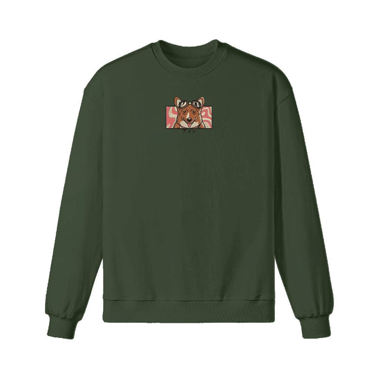 Gilgamesh sweatshirt Data Corgi Embroidered Sweatshirt