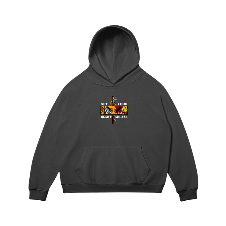 Toka Hoodie / Black / S Heart Ablaze Embroidered Sweatshirt/Hoodie