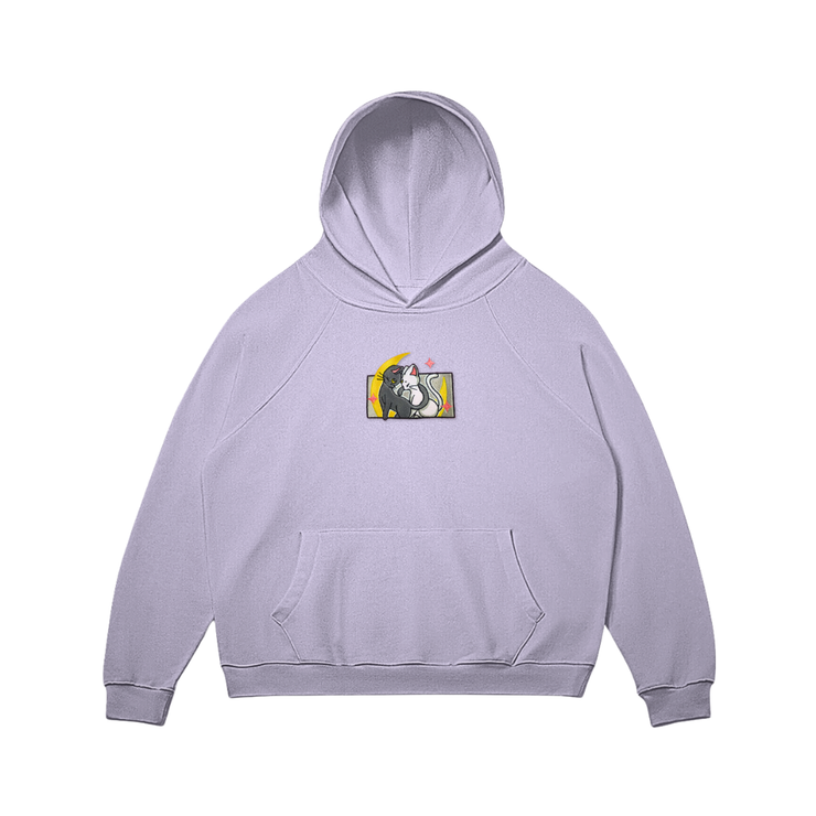 Toka Hoodie / Lavender / S Moon Cats Embroidered Sweatshirt/Hoodie