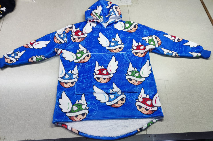 Toka Hoodie Blanket Racing Shell Sherpa-Lined Hoodie Blanket