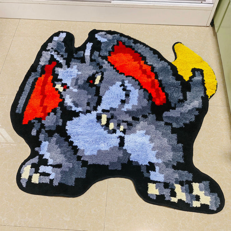 Gilgamesh Shiny Pixel Dragon Tufted Rug