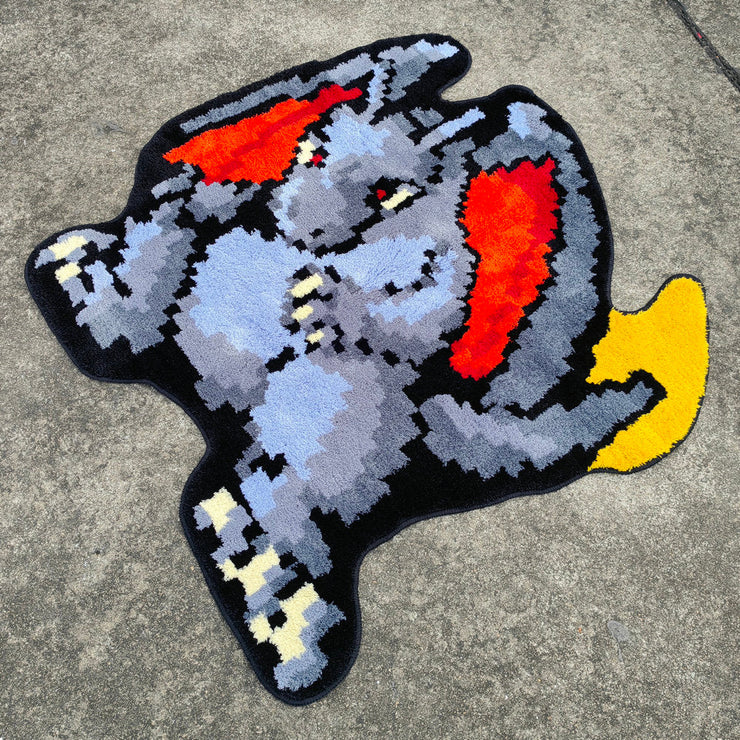 Gilgamesh Shiny Pixel Dragon Tufted Rug