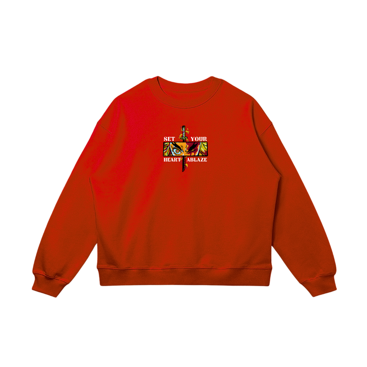 Toka Sweatshirt / Red / S Heart Ablaze Embroidered Sweatshirt/Hoodie