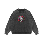 Toka Sweatshirt / Vintage Black / S Shadow Flame Vintage Embroidered Sweatshirt/Hoodie