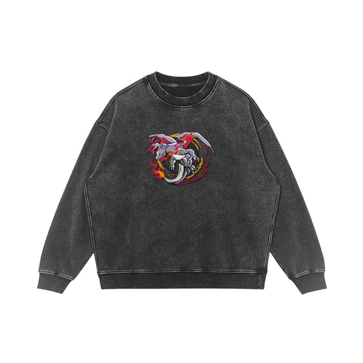 Toka Sweatshirt / Vintage Black / S Shadow Flame Vintage Embroidered Sweatshirt/Hoodie