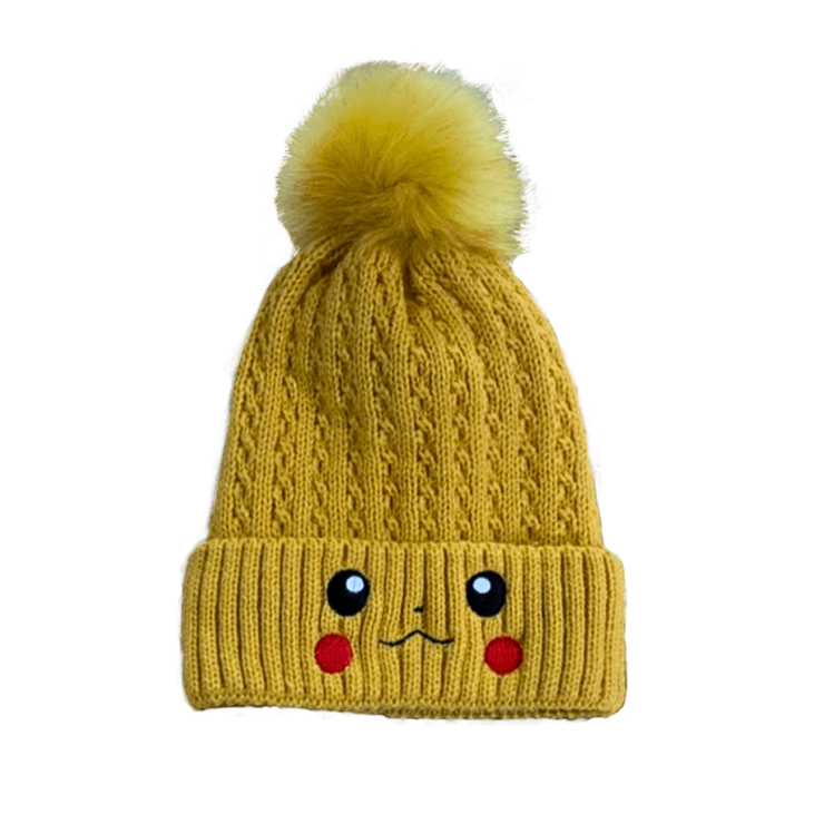 Gilgamesh Thunder Cheeks Thick-Knit Pom Beanie