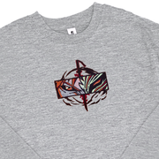 Gilgamesh sweatshirts XS / Heather Grey Orange Shinigami Embroidered Sweatshirt