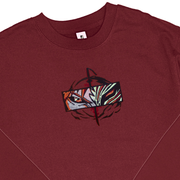 Gilgamesh sweatshirts XS / Maroon Orange Shinigami Embroidered Sweatshirt